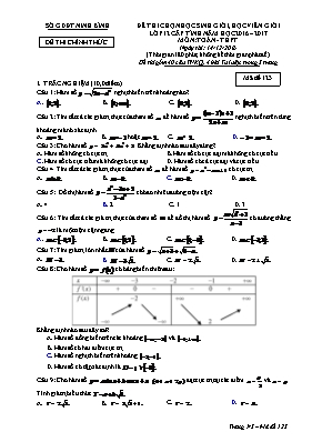 Đề thi chọn học sinh giỏi, học viên giỏi lớp 12 môn Toán - Mã đề 123